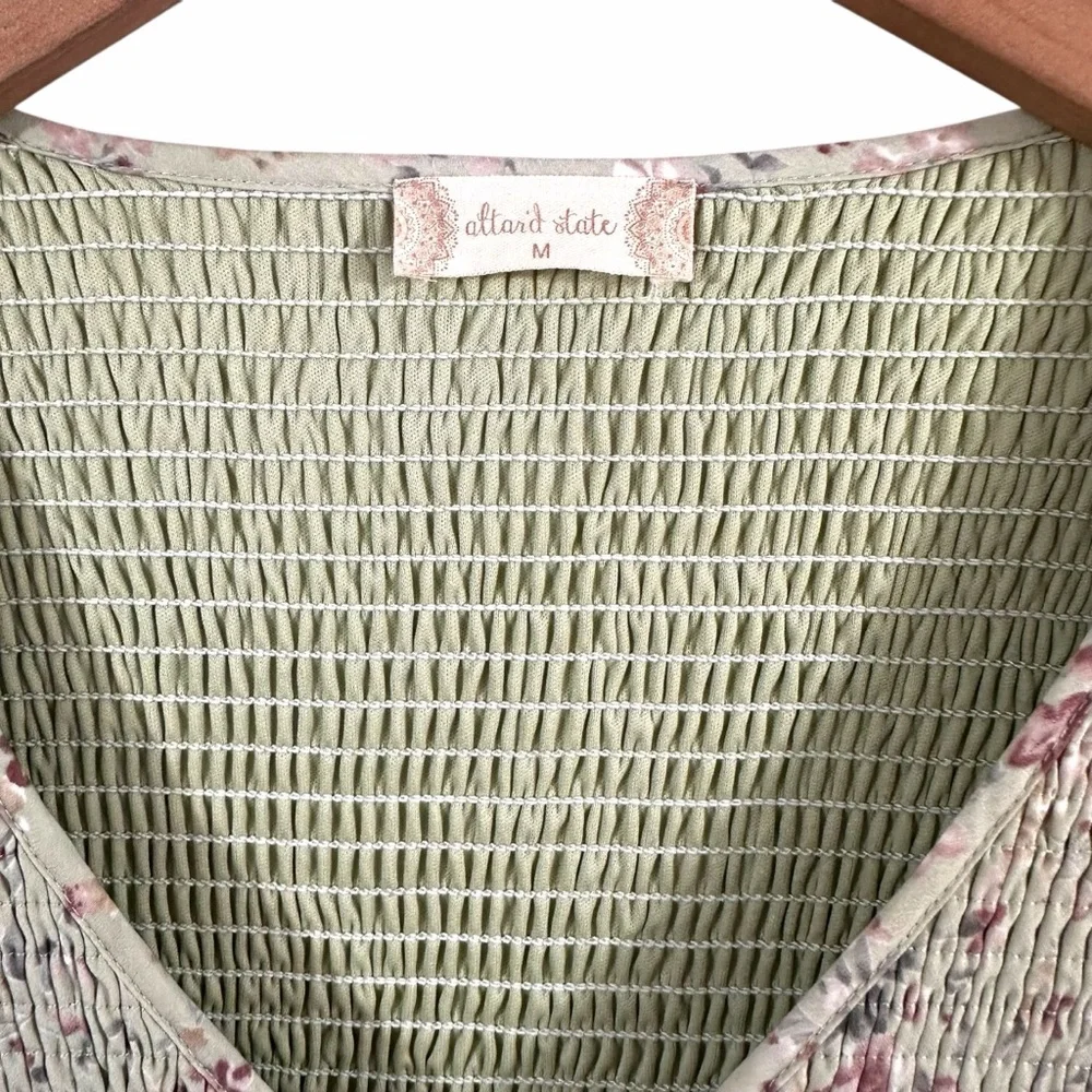 Altar'd State Prairie Dress Floral Smocked Tiered Cottagecore Maxi Dress Sz Med - Picture 2 of 5